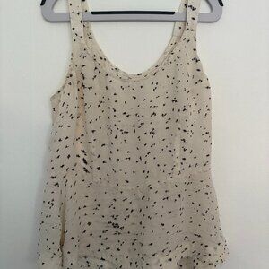 White speckled A.L.C. silk tank top size 2